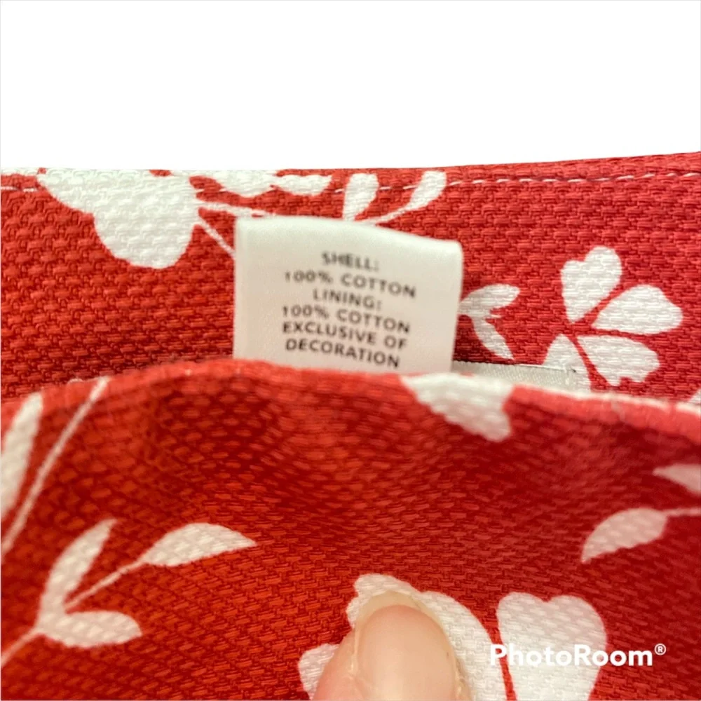 LOFT Ann Taylor Pencil Skirt Size 2 Red White Floral Stripe Nautical Preppy